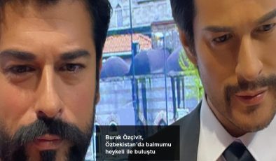 Burak Özçivit, Özbekistan’da balmumu heykeli ile buluştu