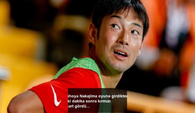 Shoya Nakajima oyuna girdikten iki dakika sonra kırmızı kart gördü