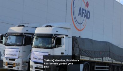 Tekirdağ’dan’dan, Pakistan’a 9 tır dolusu yardım yola çıktı