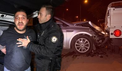 Bursa’da hareketli gece: Polisten kaçarken, kaza yaptılar
