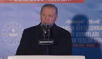 Cumhurbaşkanı Erdoğan Manavgat’ta konutların teslim törenine katıldı