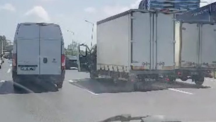İstanbul’da kamyon şoförlerinin yol verme kavgası