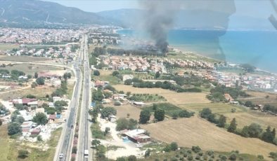 İzmir’deki sazlık alanda yangın çıktı