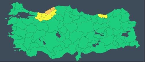 AFAD, 2 İlde Turuncu, 5 İlde Sarı Kodlu Sağanak Uyarısı Yaptı